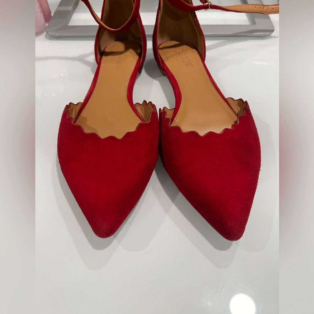 Two pairs of shoes in good conditions, red one are J.Crew,  black one no brand.